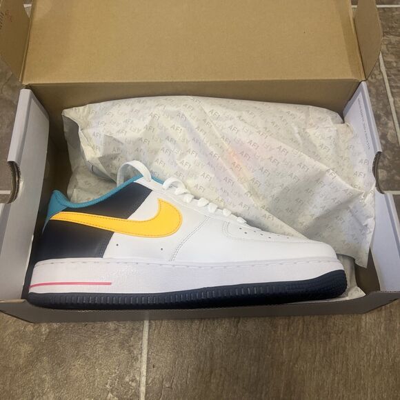 Nike Air Force 1 '07 Shoes White Thunder Blue Pink HF4849-100 Men's Size 9 - Picture 11 of 13